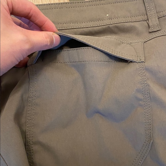 Prana Stretch Zion II Hiking Belt Roll Snap Up Pants Green 38x32 Outdoors Camp - Picture 6 of 8